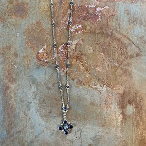 Artisan Crafted SS Amethyst, Blue Topaz & Moonstone Necklace EPOC